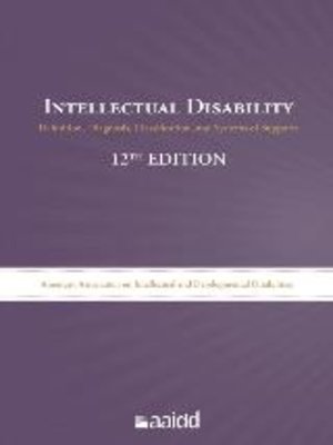 cover image of Intellectual Disability: Definition, Diagnosis, Classification, and Systems of Supports, 12th Edition (Mobile)